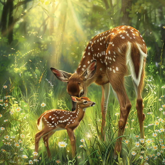 A deer and a fawn - Diamond Painting