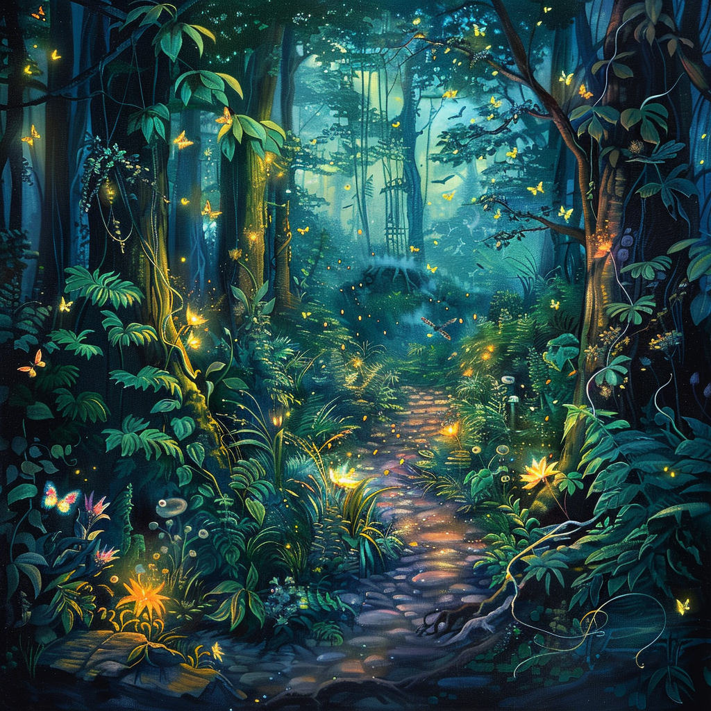 Jungle scene illustration - Diamond Painting