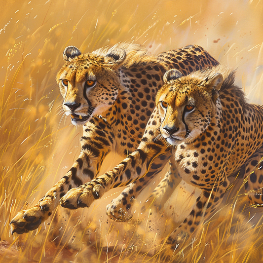Couple de léopards des prairies - Peinture au diamant