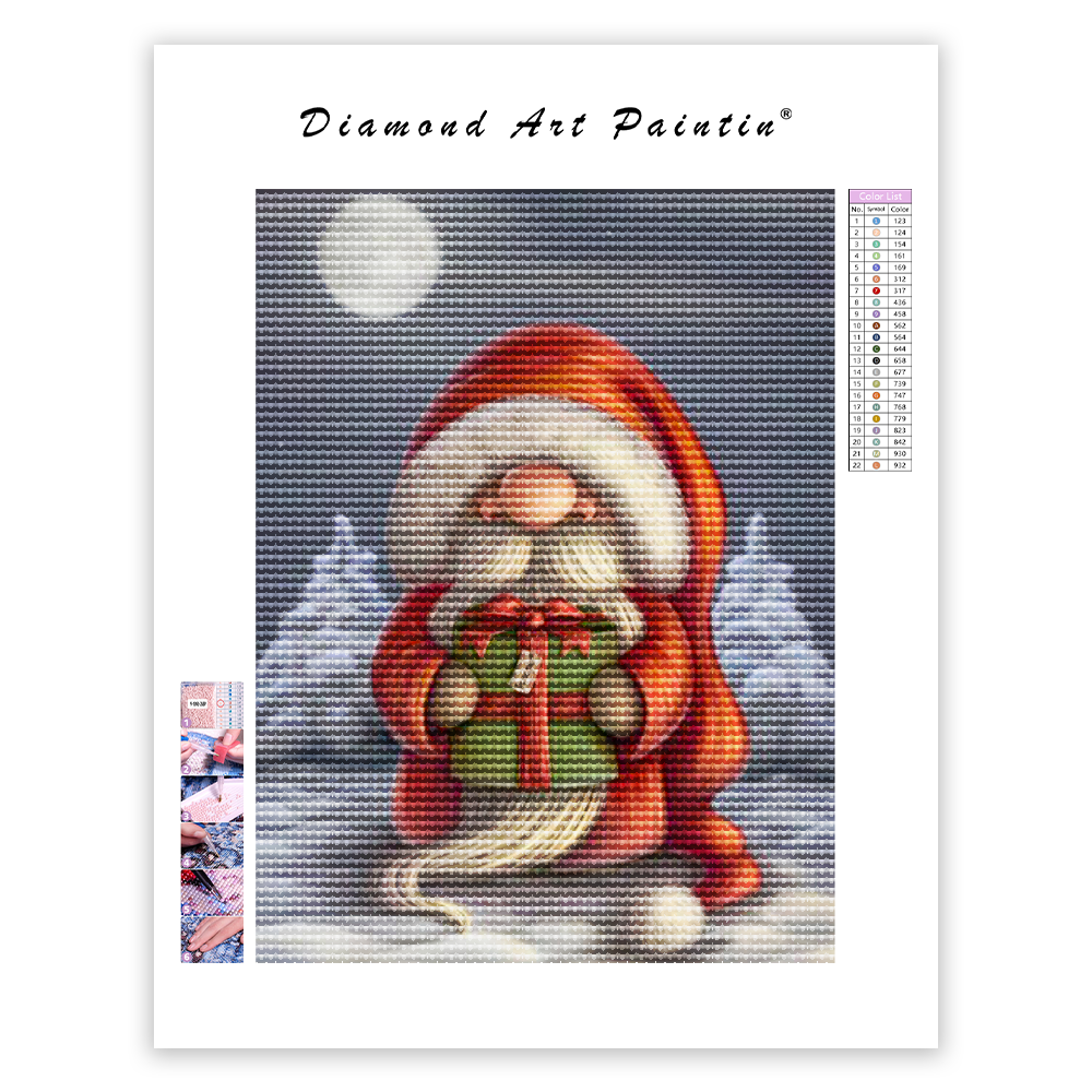 Niedlicher Weihnachtsmann im Cartoon-Stil an Weihnachten - Diamantmalerei