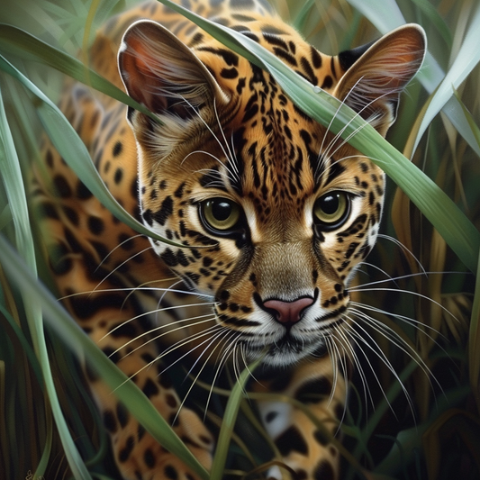 Spotted wildcat roaming - Diamond Painting