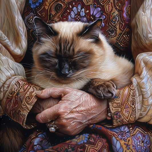 Un chat siamois moelleux - Diamond Painting