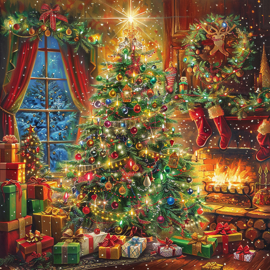 Christmas Tree Full Of Gifts-Diamond Painting