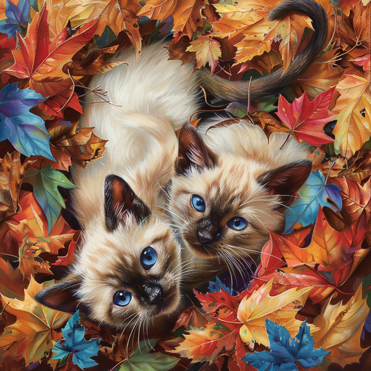 Zwei süße Katzen - Diamond Painting