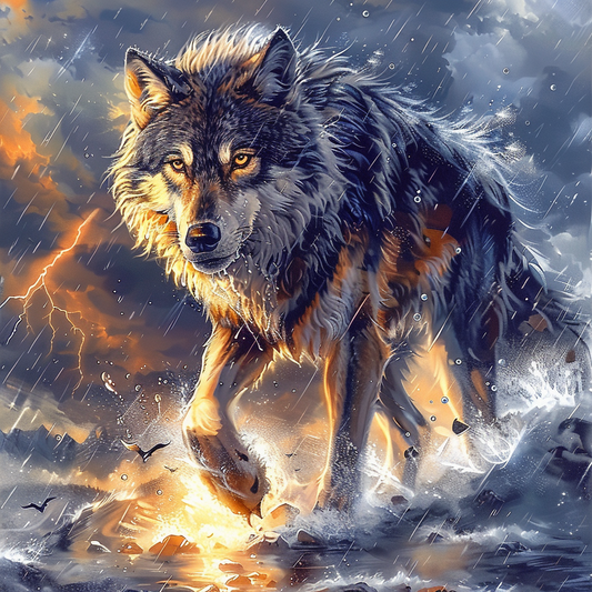 Graceful Wolf in its Natural Habitat - Diamond Painting