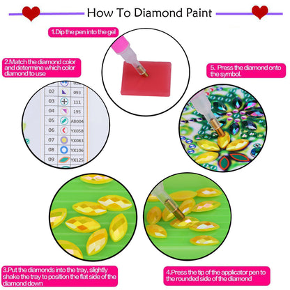 Sous-verres de peinture diamant DIY Flower B