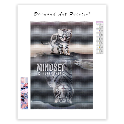 Cat and Tiger Mindset Is Everything - Diamond Painting
